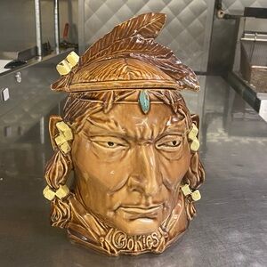 Mccoy Brown 60’s Native American Ceramic Cookie Jar